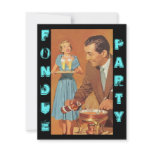 Fashionable Retro Fondue Party Theme Invitations