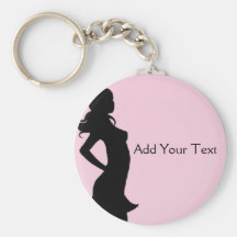 Fashionista in Pink and Grey Key Chains