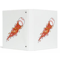 fast baseball on fire flames 3 ring binders