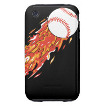 fast baseball on fire flames iphone 3 tough case