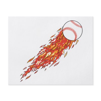 fast baseball on fire flames flyers by sports_shop