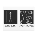 Fast Car Fast Driver Postcard