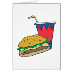 fast food burger and soft drink card
