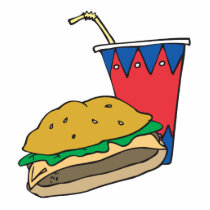 fast food burger and soft drink photo cut outs