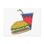 fast food burger and soft drink post card