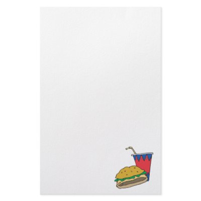 fast food burger and soft drink stationery paper by doonidesigns