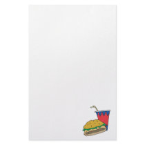 fast food burger and soft drink stationery paper