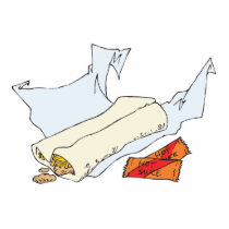 fast food burrito with hot sauce photo sculpture