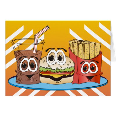 Fast Food Cartoon Cards by graphxpro