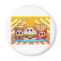 Fast Food Cartoon Fridge Magnets