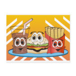 Fast Food Cartoon Postcard