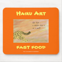 Fast Food Cheetah Haiku Art Mousepad