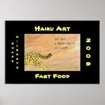 Fast Food Cheetah Haiku Art Print