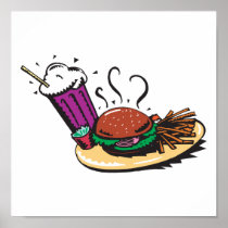 fast food diner meal print