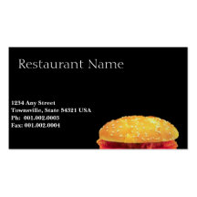 Fast food restaurant business card