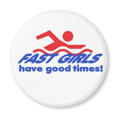 Fast Girls Round Magnet by swimtowin