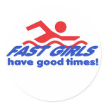 Fast Girls Round Stickers