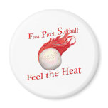 Fast Pitch Softball Feel the Heat Refrigerator Magnets
