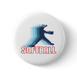 Fast Pitch Softball Silhouette Pinback Button