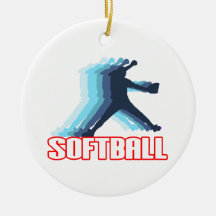 Fast Pitch Softball Silhouette Christmas Ornament