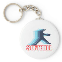 Fast Pitch Softball Silhouette Key Chain