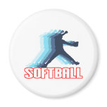 Fast Pitch Softball Silhouette Magnets