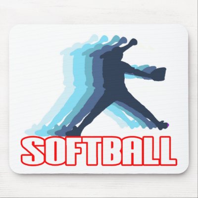 Fast Pitch Softball Silhouette Mouse Pads by softballgifts