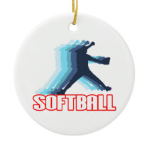 Fast Pitch Softball Silhouette Christmas Ornament
