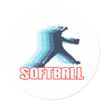 Fast Pitch Softball Silhouette Stickers
