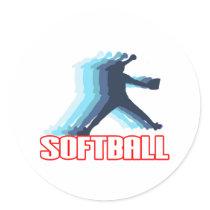 Fast Pitch Softball Silhouette Stickers
