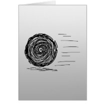 Fast. Rush. Symbol in Black on Grey. Greeting Cards