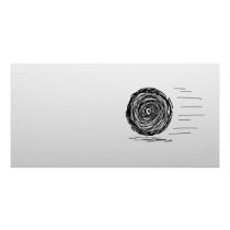 Fast. Rush. Symbol in Black on Grey. Picture Card
