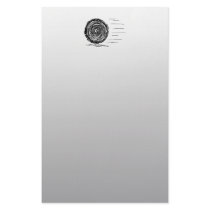 Fast. Rush. Symbol in Black on Grey. Personalized Stationery