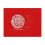Fast. Rush. Symbol in Gray on Red. Postcard