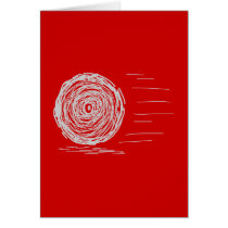 Fast. Rush. Symbol in Grey on Red. Greeting Card