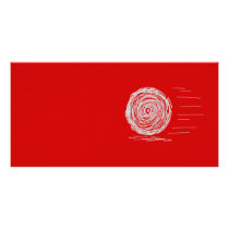 Fast. Rush. Symbol in Grey on Red. Personalized Photo Card