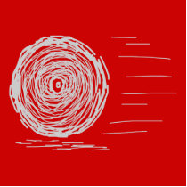 Fast. Rush. Symbol in Grey on Red. Acrylic Cut Out