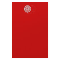 Fast. Rush. Symbol in Grey on Red. Custom Stationery