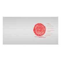 Fast. Rush. Symbol in Red on Grey. Photo Cards