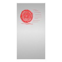 Fast. Rush. Symbol in Red on Grey. Photo Card
