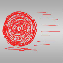 Fast. Rush. Symbol in Red on Grey. Acrylic Cut Out