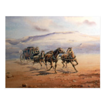 FAST STAGECOACH by SHARON SHARPE Post Card