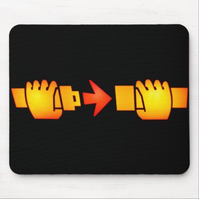 Fasten Seat Belt Sign Mouse Pad by kinggraphx