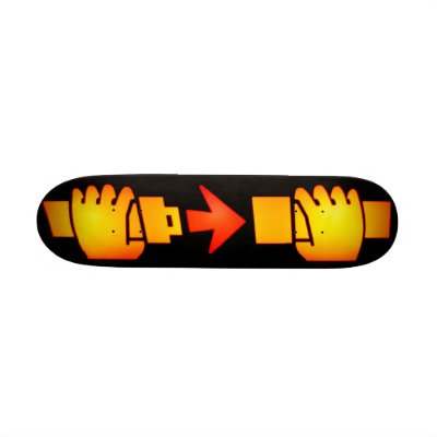 Fasten Seat Belt Sign Skateboard Mini by kinggraphx