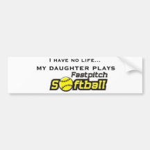 fastpitch-softball-clipart-11, je n'ai aucune vie  autocollants pour voiture