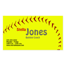 Fastpitch Softball Coach's Profile Cards Business Card