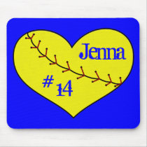 Fastpitch Softball Heart Mouse Pad