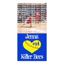 Fastpitch Softball Heart Photo Card