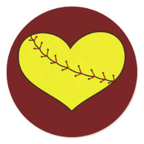 Fastpitch Softball Heart Stickers