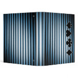 Fat Black & Blue Stripes & Card Suits Binder